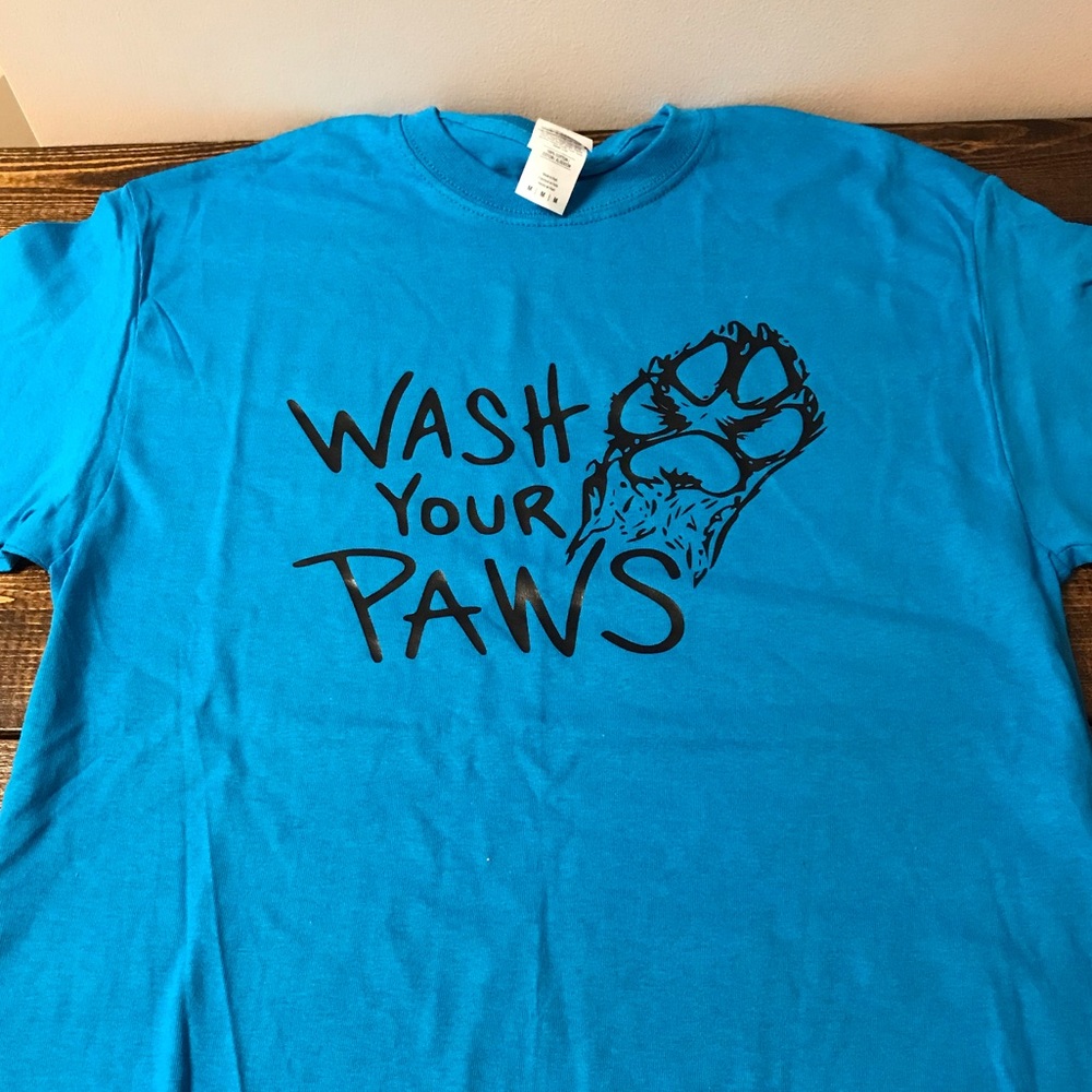 Electric Blue Wash Your Paws T-Shirt